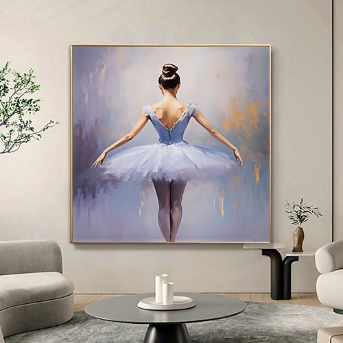 Ballerina-Deko für Mädchenzimmer, abstrakte Tanzdeko, Ballerina-Wandkunst für Schlafzimmer, Wohnzimmer, Ballettmädchen-Leinwandgemälde, Frauenkunst, Heimdekorationen Image
