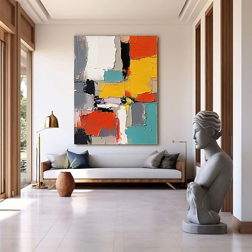 100 % handgemaltes, modernes abstraktes Ölgemälde für Wohnzimmer, Flur und Wanddekoration. Image