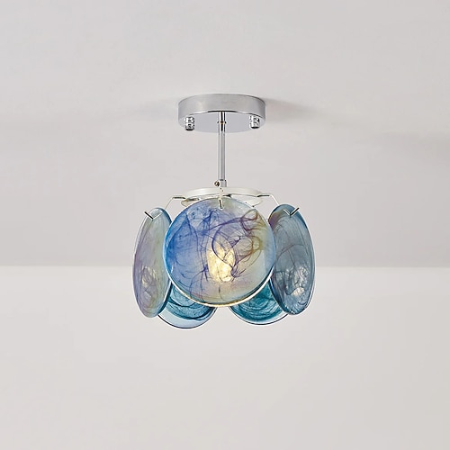 Italienische Vintage-Deckenleuchte aus farbigem Glas, handgefertigt, 23 cm Durchmesser Image