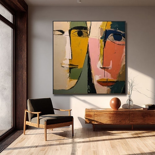 Handgemaltes Ölgemälde auf Leinwand, moderne abstrakte Figur, Wanddekoration für Zuhause, auf Keilrahmen gespannt / gerolltes, ungespanntes Gemälde Image