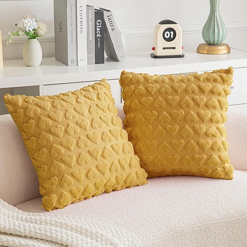 Valentinstags-Kissenbezug aus Plüsch in Unifarbe, herzförmiger Kissenbezug für Sofa, Büro, Auto, dekoratives Kissen, Valentinstagsgeschenk Image