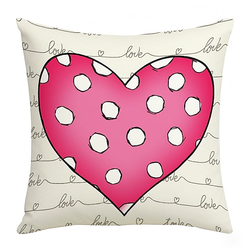 Kissenbezug mit rosa Herz- und Blumenmuster zum Valentinstag, festliche Stimmung, perfekt für Musterwohnungen, Hotels, Partydekoration, dekoratives Sofakissen Image