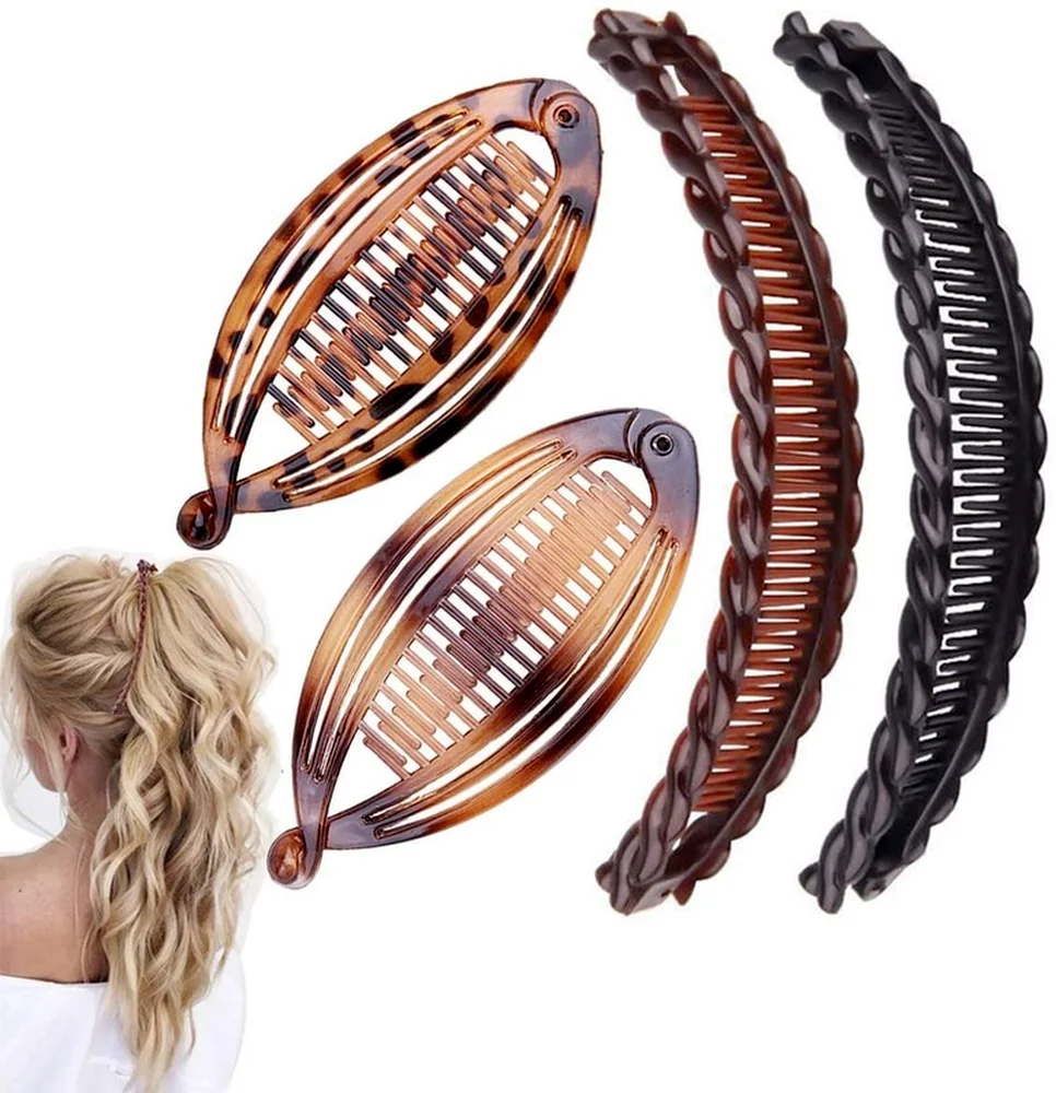 4 pezzi fermagli per capelli pettini per copertoncino vintage strumento per accessori per capelli ricci spessi fermaglio per capelli a coda di pesce set di clip a banana per donne ragazze