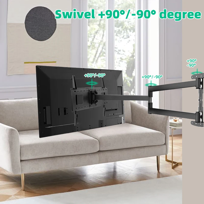 Universelle TV-Wandhalterung für die meisten 32-65-Zoll-LED-Plasma-TV-Halterungen bis VESA 400 x 400 mm Tragfähigkeit 110 Pfund Image