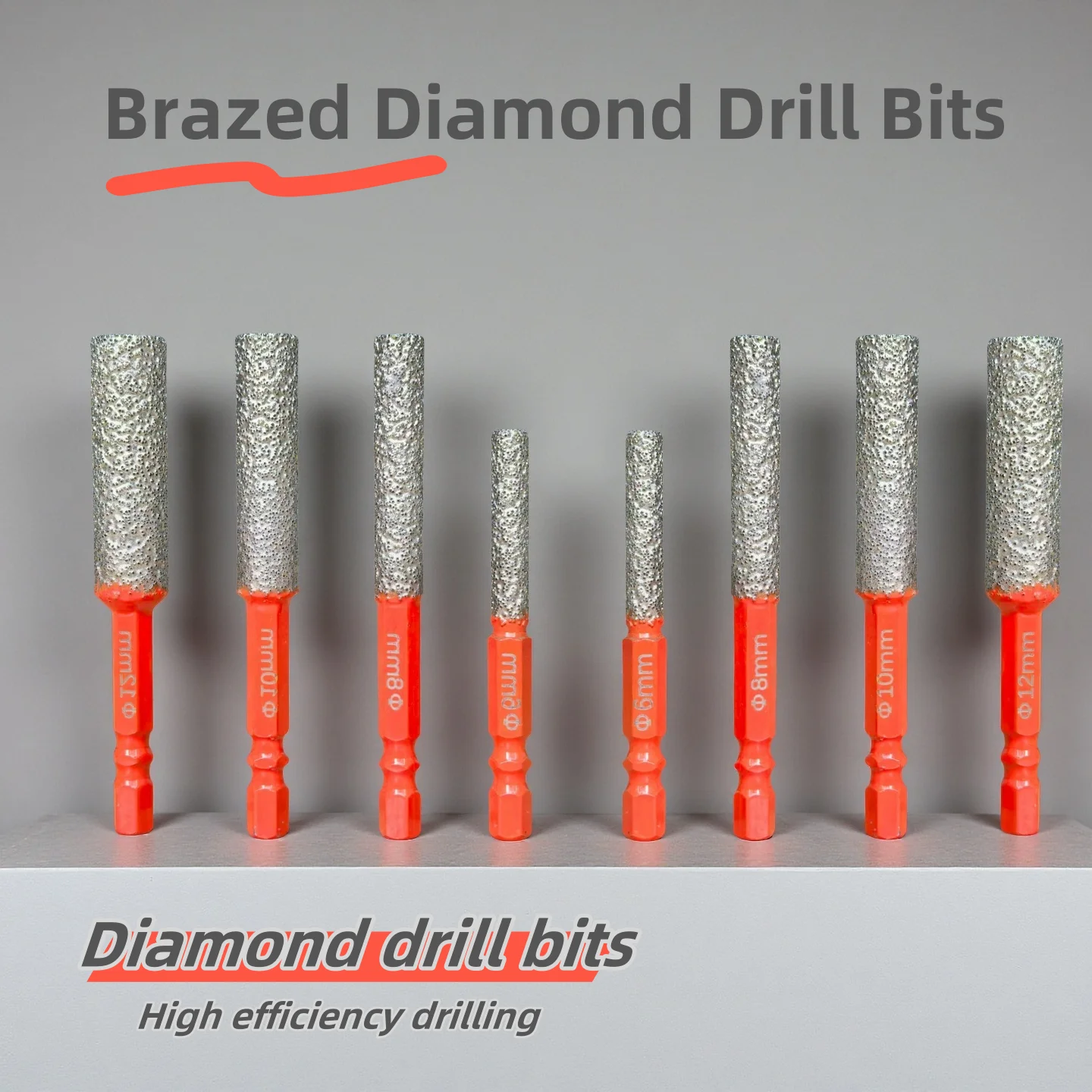 1/2/5/10Pcs Trockenen Diamant Fräsen Bohrer Bits Vergrößern Loch Trocken Bohren Core Bit 6/8/10/12mm Granit Rand Schleifen Bohren Werkzeuge Image