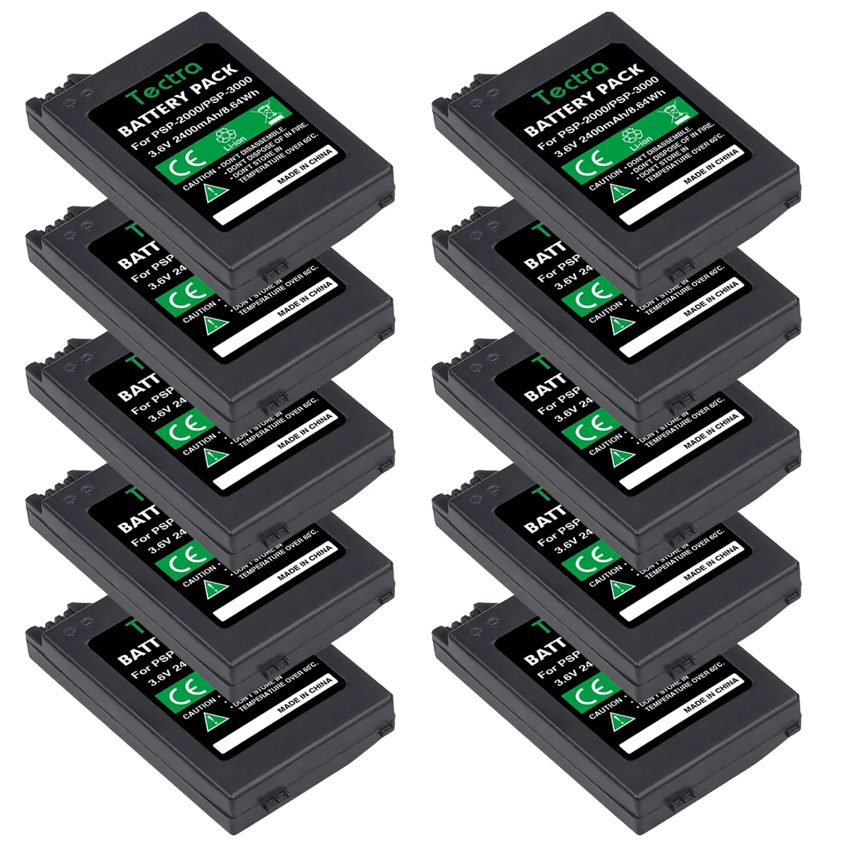 10Pcs 2400mAh 3.6V Replacement PSP-3000 Battery for Sony PSP-2000 PSP-3002 PSP-S110 Gamepad For PlayStation Portable Controller
