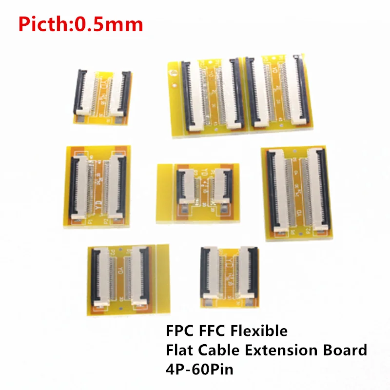 2 Stück flexibles Flachkabel FFC FPC-Verlängerungsplatine 0,5 mm 6-polig 8 10 12 14 16 20 22 24 26 30 32 36 40 45 50 54 60 Pin zu Pin Image