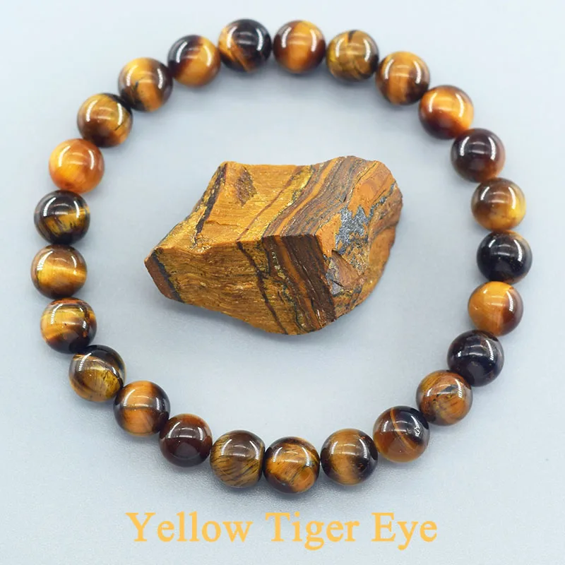 5A Bracciale occhio di tigre naturale Bracciale per uomo e donna con ciondolo in pietra naturale Guarigione Buddha Corda elastica Coppia Bracciale con perline di cristallo