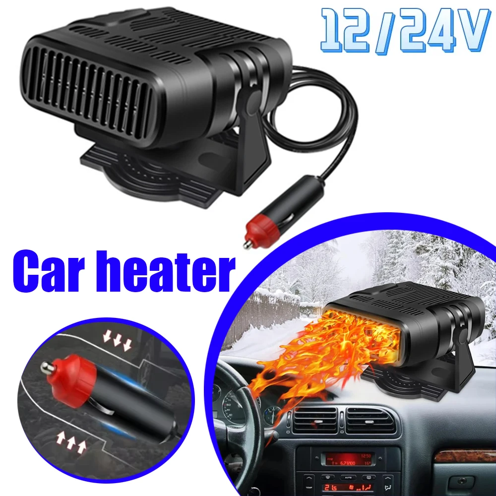 12V/24V Tragbare Auto Heizung Auto Heizung 2-in-1 Heizung Kühlung Auto Windschutzscheibe Defogger auto Anti-Fog Heizung 360-Grad Rotierenden Image