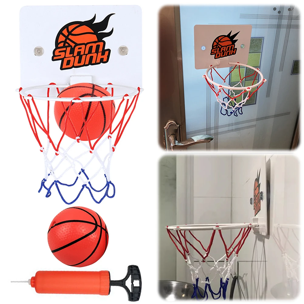 Basketballkorb mit Saugnapf und 2 Bällen, wandmontierter Basketballkorb, Mini-Basketballkorb für das Wohnzimmer zu Hause Image