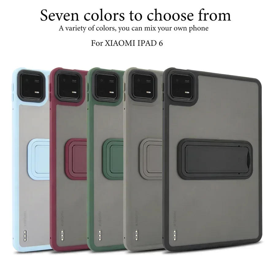 Tablet-Hülle für Xiaomi Pad 7 6 6pro 5 5pro Redmi SE 8.7 PC+TPU Robuste Rüstung Transparente Halterung Stoßfeste Schutzhülle Image