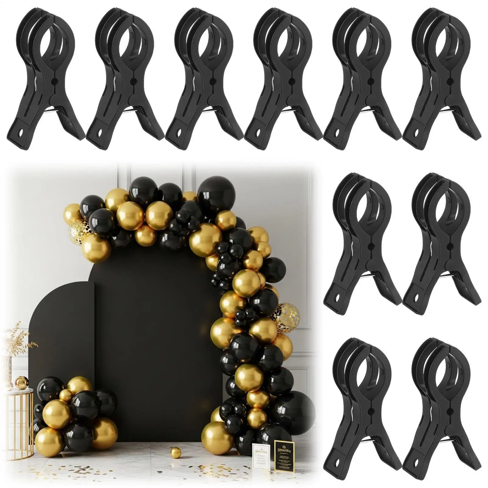 Klemmen für Hintergrund, robuste Ballonbogen-Ständer-Clips, 10-teilig, Partyzubehör für Hochzeit, Geburtstag, Dekoration, Holzbearbeitung Image