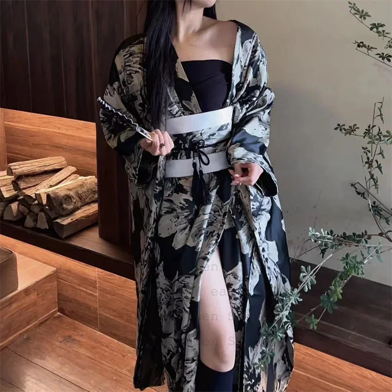 Gothic Dark Kimono Jigoku Shoujo Enma Ai Maid Kleid Frauen Japanische Anime Cosplay Kostüme Kimono RobeYukata Uniform Outfit Image