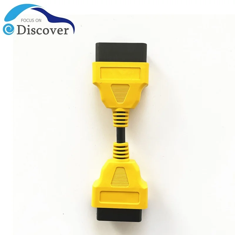 Für ELM327 OBD2 16Pin Verlängerungskabel Adapter 13 cm 16 Pin Stecker auf Buchse OBD II OBD2 gelb Verlängerungskabel Stecker Image