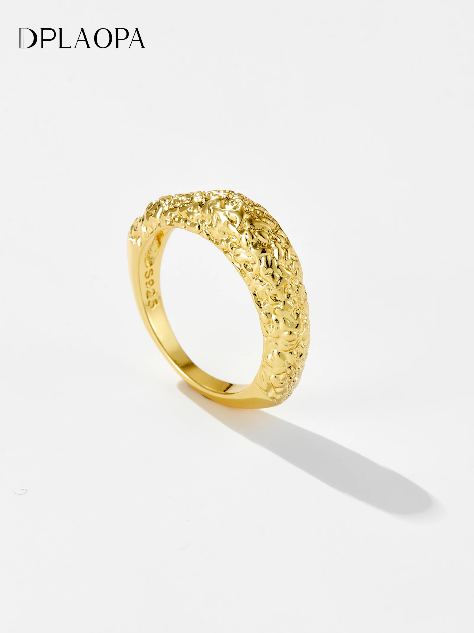 DPLAOPA Neue 925 Sterling Silber 18 k Gold Unregelmäßige Geometrische Ring Frauen Luxus Edlen Schmuck 2023 Rock Punk Juwelen