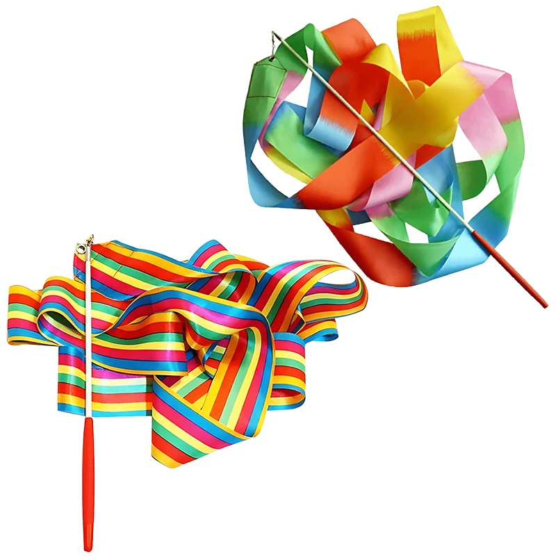 1 STÜCK Bunte Gymnastikbänder 4 Meter Band Hochwertige Kunst Gymnastik Ballett Streamer Wettbewerb Leistung Dekorationen Geschenk ZYF Image