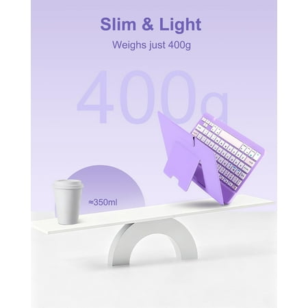 YUYAN-Universal Bluetooth Keyboard and Case for Tablet/Phone/Laptop Wireless Portable Slim Keypad and Mice Rechargeable with Adjustable Bracket for iPad A16/Mini/Air/iPhone/Galaxy Z Fold Purple