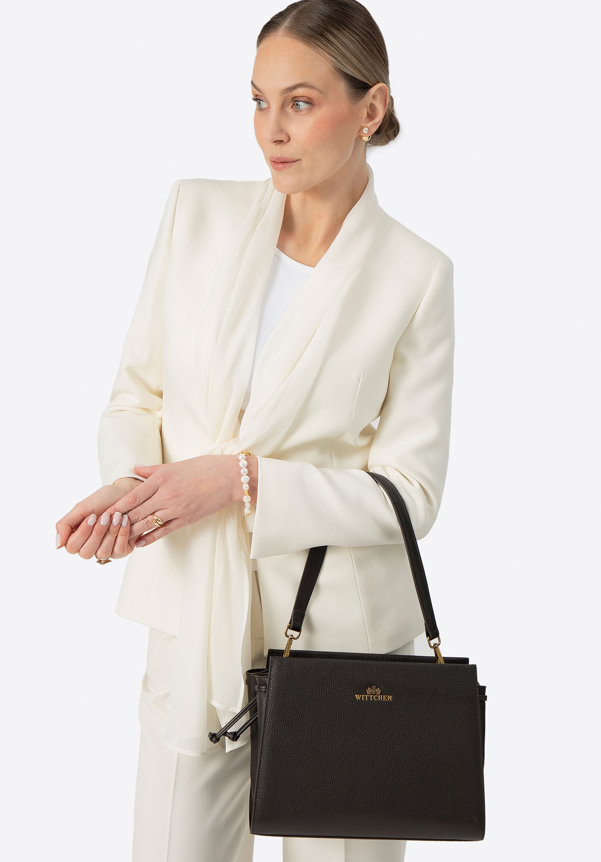 Wittchen Damen-Lederkoffer mit Riemen, Dunkelbraun, Naturleder Image