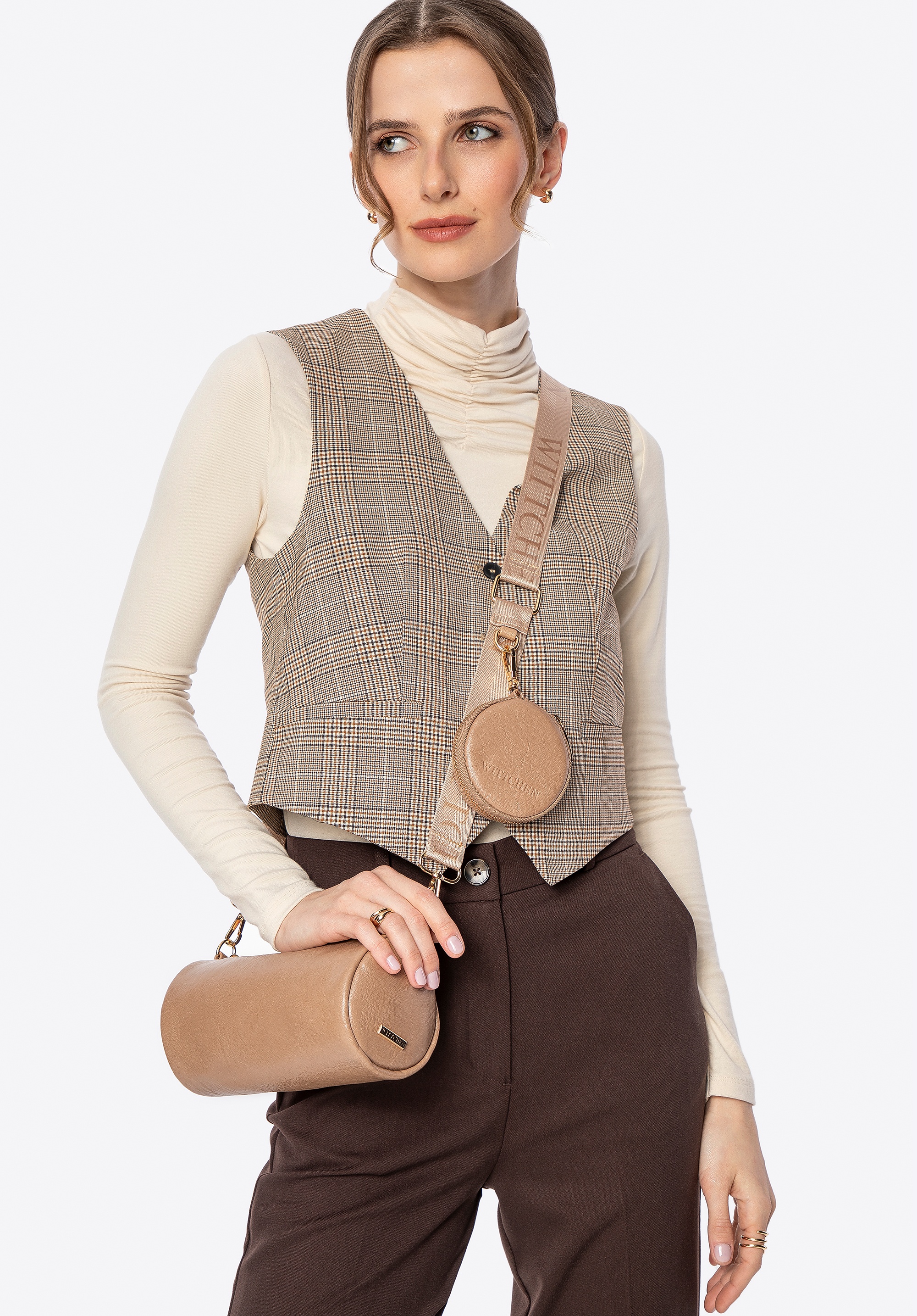 Wittchen Damen-Set Umhängetaschen aus beigem Öko-Leder Image