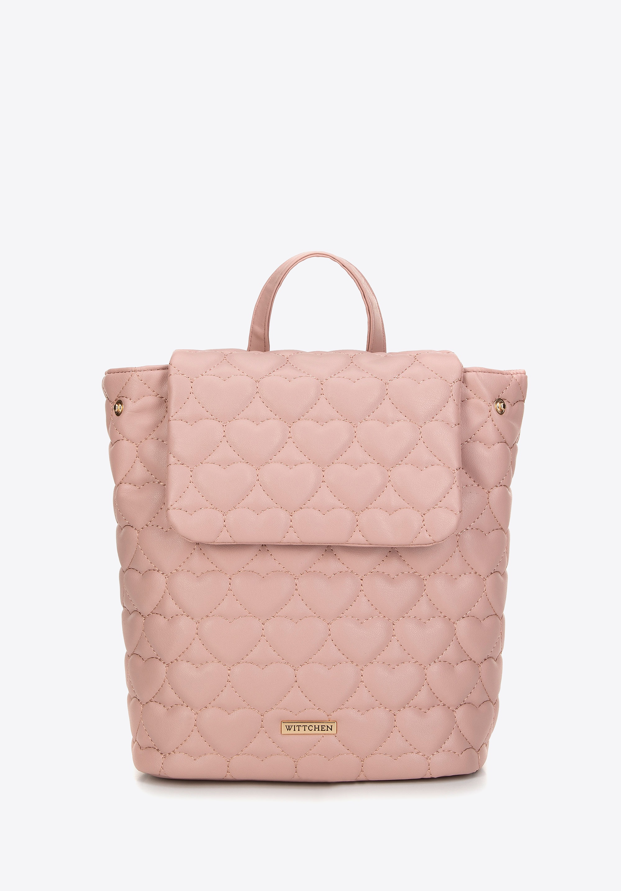 Wittchen Damenrucksack aus Öko-Leder, gesteppt mit Herzen, rosa Image