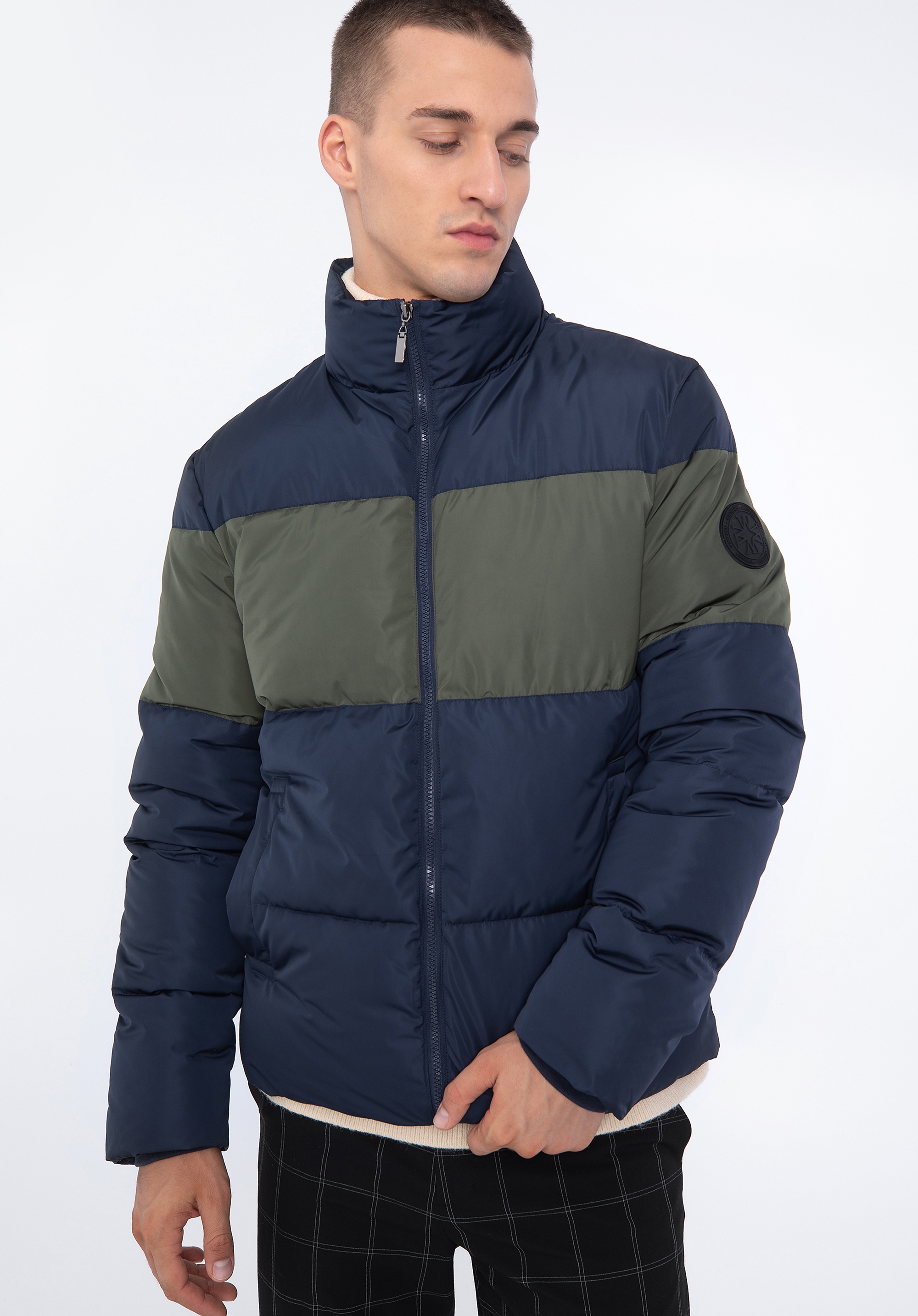 Wittchen Herren-Steppjacke, Marineblau/Grün, Polyester Image