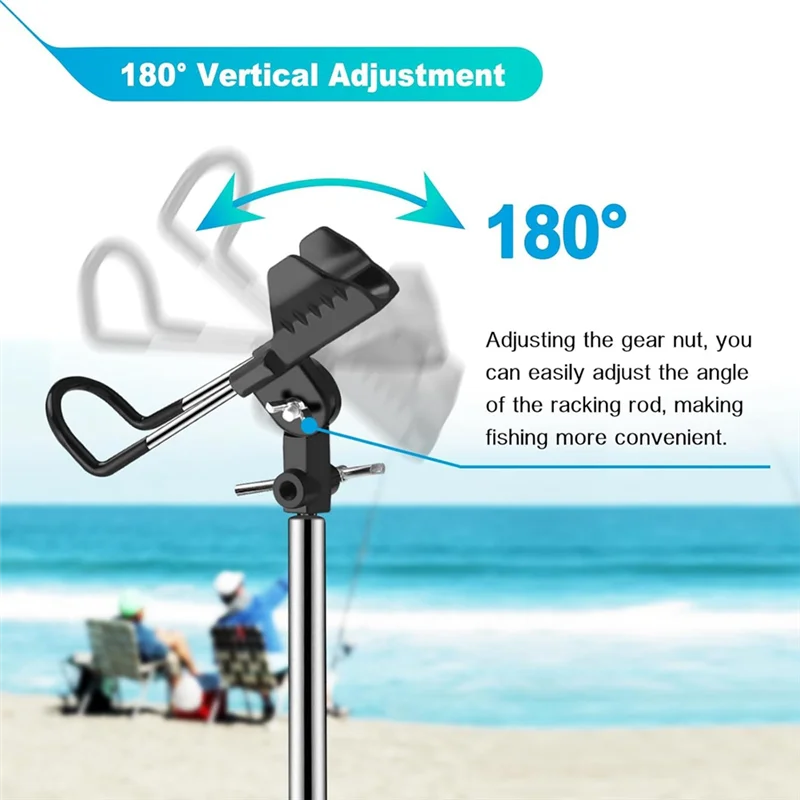 A51Q-2 Pack für Angelrutenhalter von Bankn, multifunktionale Angelrutenhalter aus Edelstahl für den Boden Image