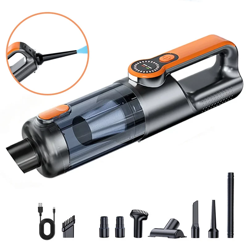 Kabelloser Handstaubsauger für den Innenraum des Autos, wiederaufladbarer Mini-Auto-Staubsauger, leichter Auto-Staubsauger für Tierhaare Image