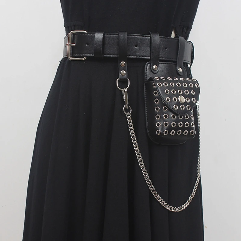 Vintage Abnehmbare Taille Fanny Pack Mode Kleine Gürtel Bum Tasche Frauen Faux Leder Klappe Crossbody Brust Tasche für Keys Münze karten Image