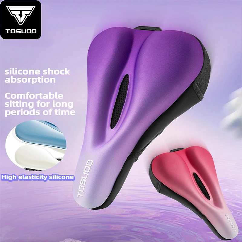 TOSUOD Fahrradsitz mit beruhigender Stoßdämpfung, atmungsaktiver Mittelkonsole, hoher Elastizität und hautfreundlicher Silikonsitz Image