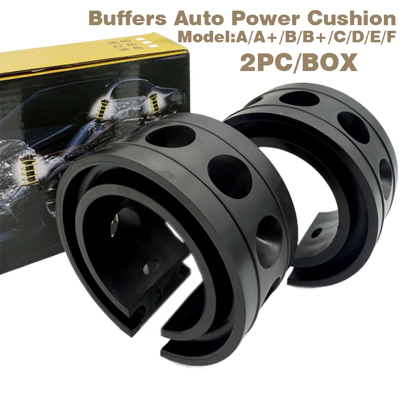 2pc Auto Stoßdämpfer schwarz gummi Power Auto-Puffer A/A +/B/B + C/D/E/F Kissen Suspension Puffer Frühling Stoßstange Universal Für Auto