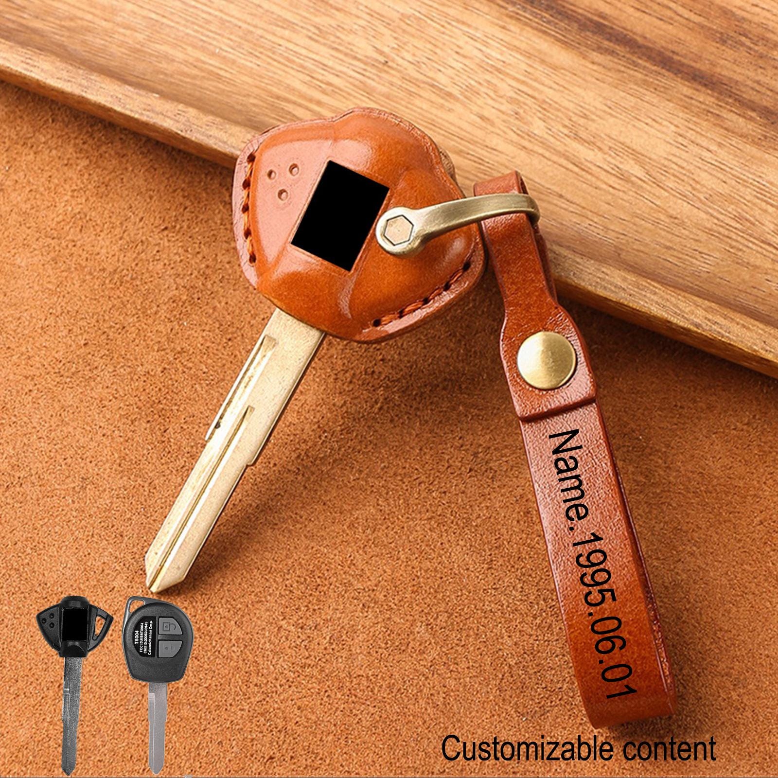Copri chiave moto in pelle bovina personalizzata Handtailor per A-Suzuki GSX1300R GSXR600 750 1000 GSF 650 B-Swift Aoto Qiyue JIMNY JB64 JB74 SX4