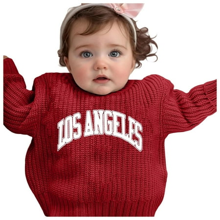 QUOTAY Hand-Embroidered Pure Knit Pullover for Girls Delicate Floral Embroidery Design Soft and Comfortable Sweater for Baby and Toddler 1-7 Years 04_Red 12-18 Months