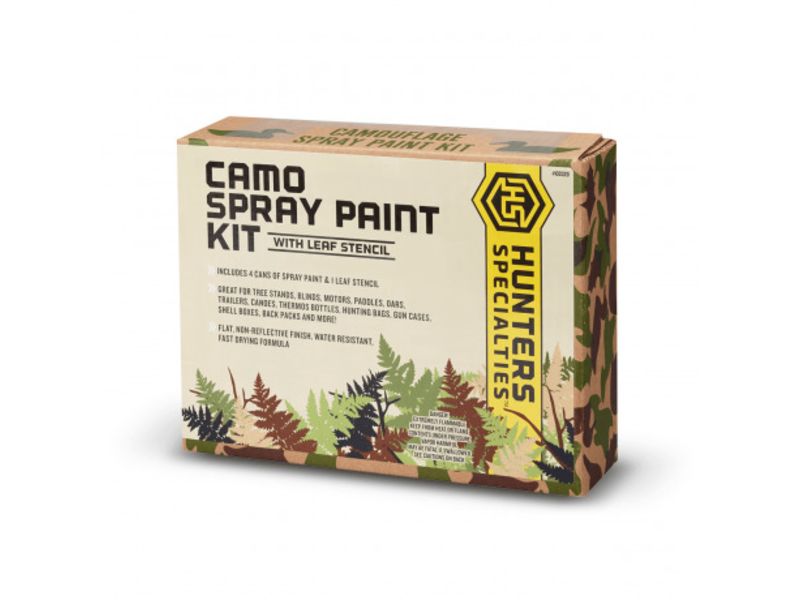 Hunters Specialties Camo Spray Paint Kit w/Leaf Stencil 12oz HS-00320
