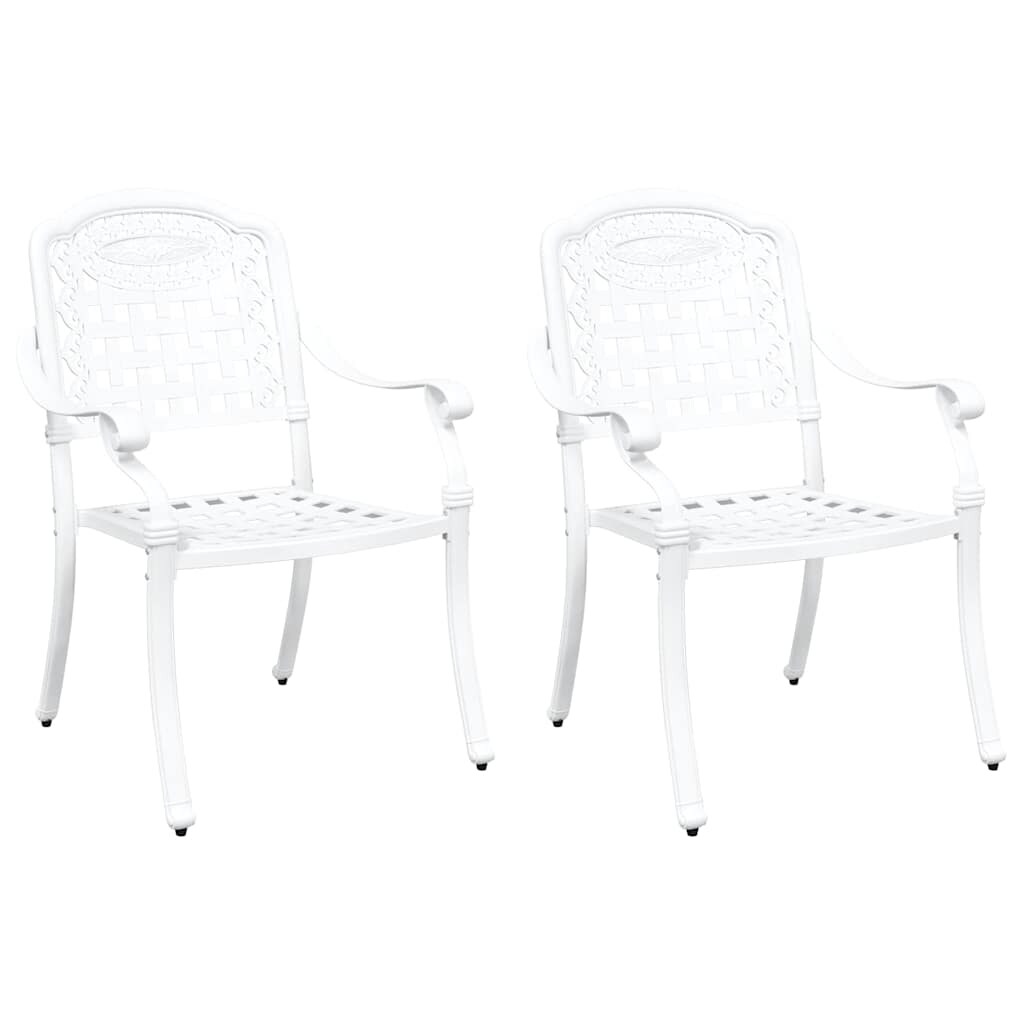 vidaXL Gartenstuhl 2 pcs Weiß 55 x 56,5 x 91cm Aluminium Image