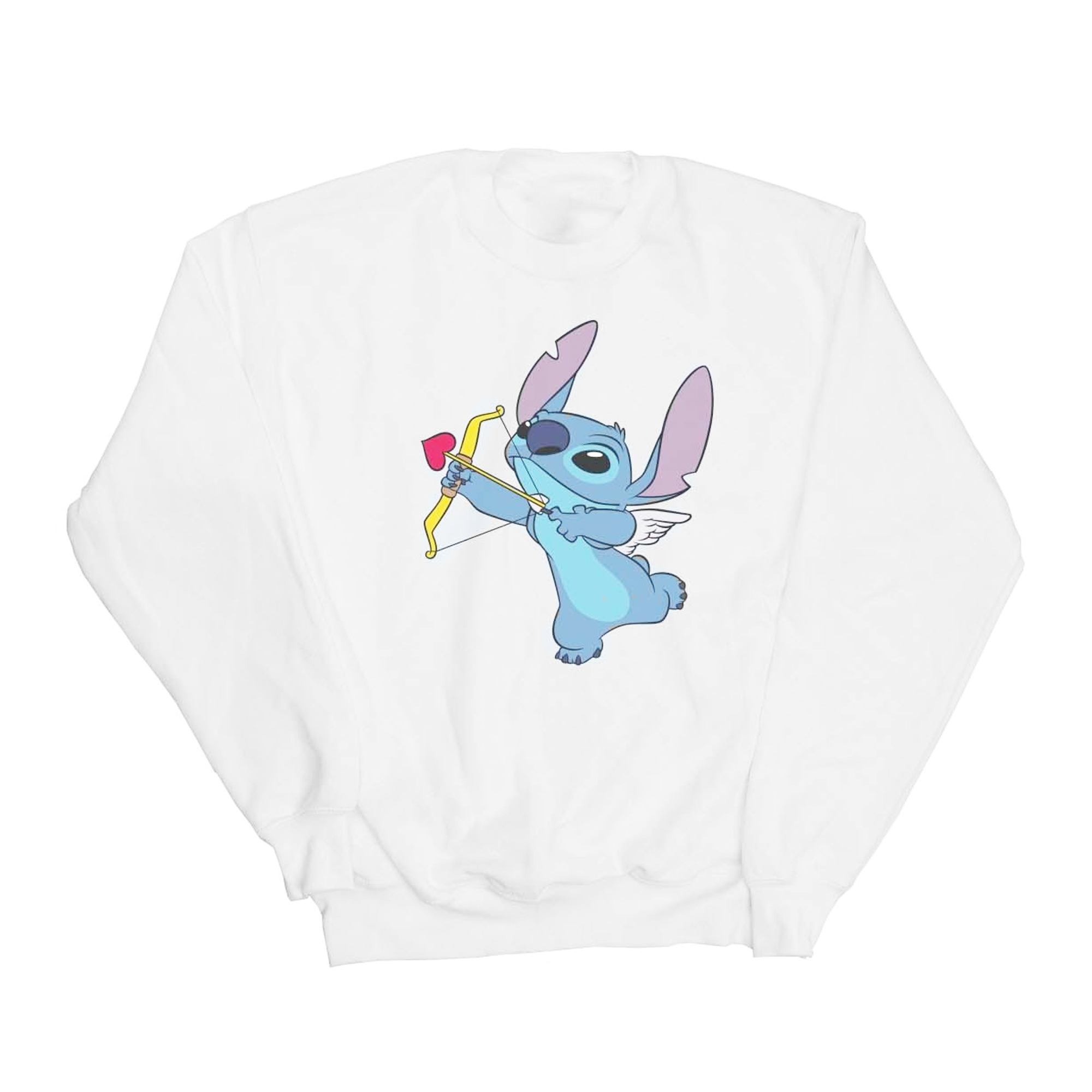 Disney Mädchen Lilo und Stitch Stitch Cupid Valentines Sweatshirt (weiß) Image