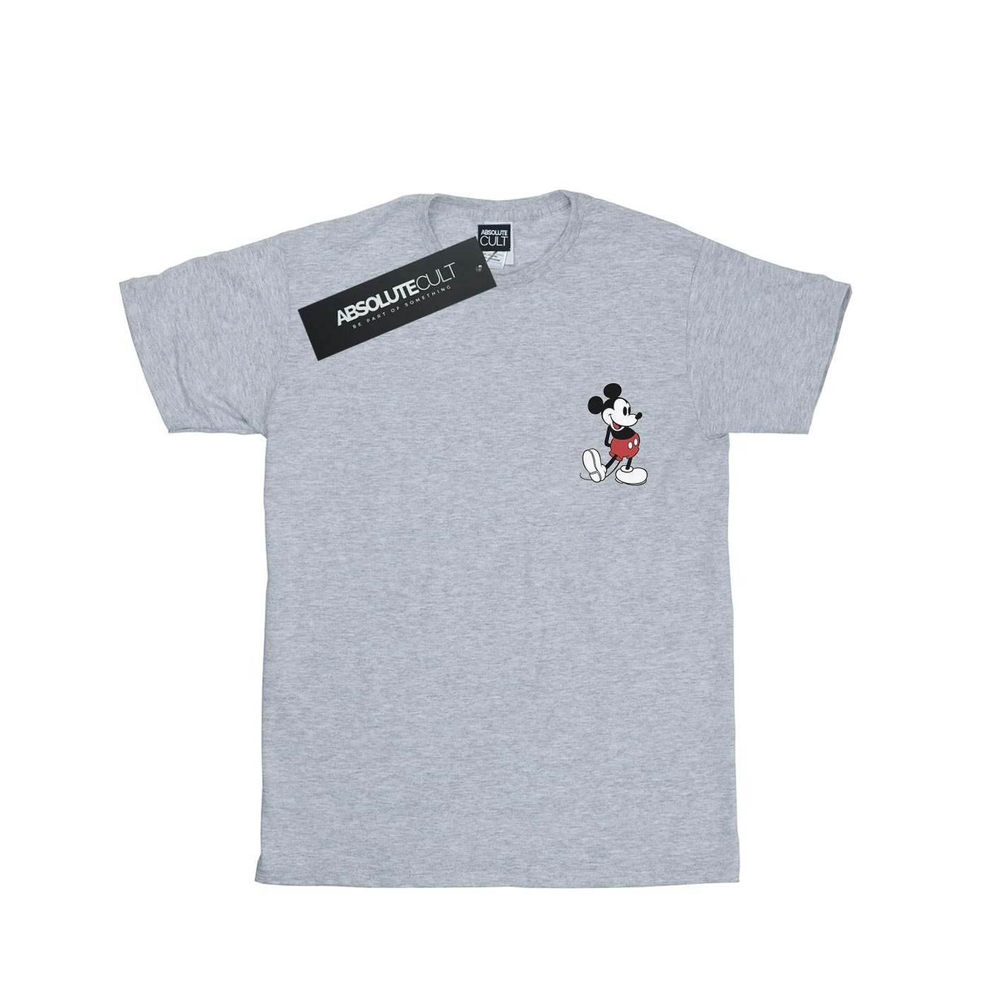 Disney Herren Mickey Mouse Kickin Retro Chest T-Shirt (Sport grau) Image