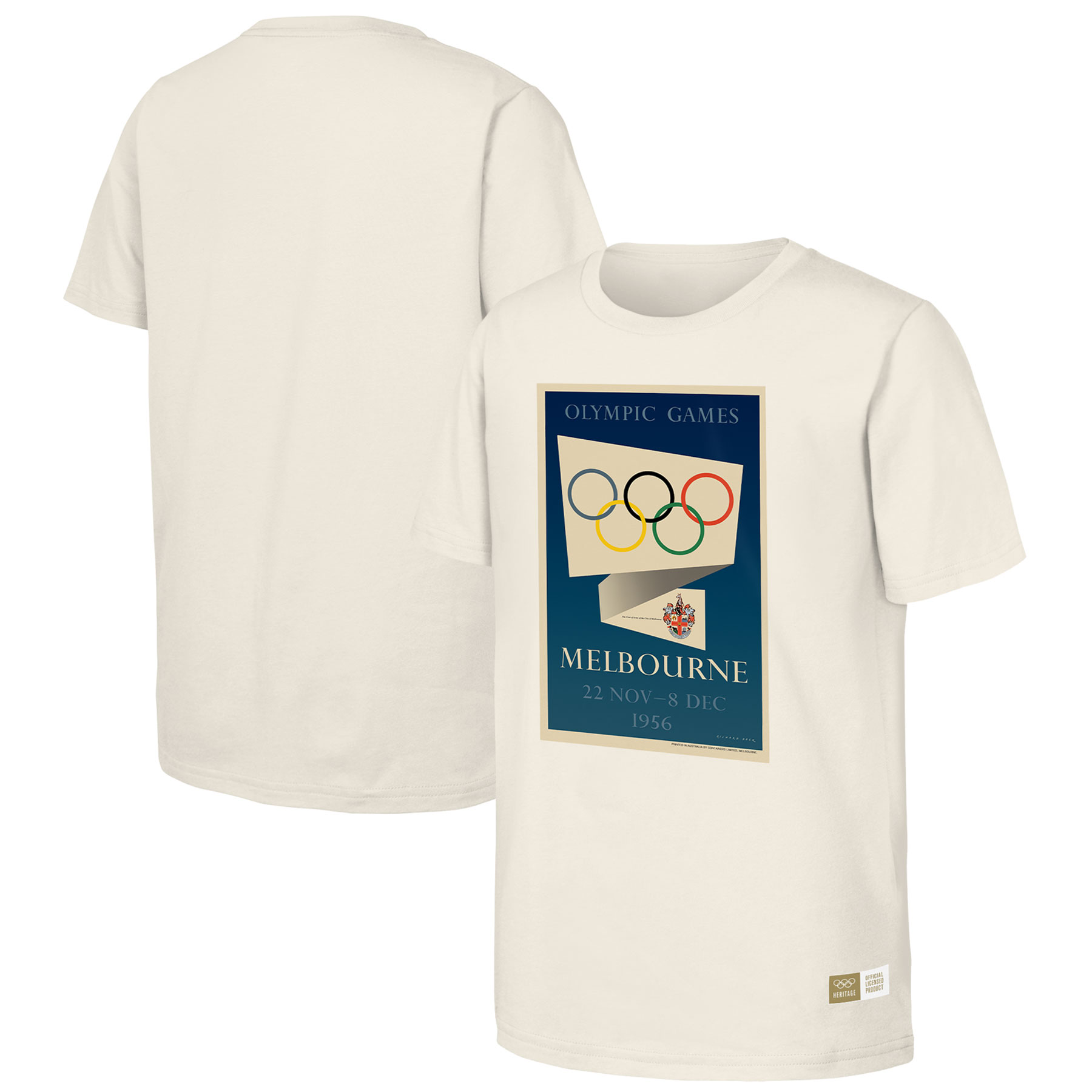 Herren-T-Shirt „Olympisches Erbe der Olympischen Spiele 1956 in Melbourne“ (Natur) Image