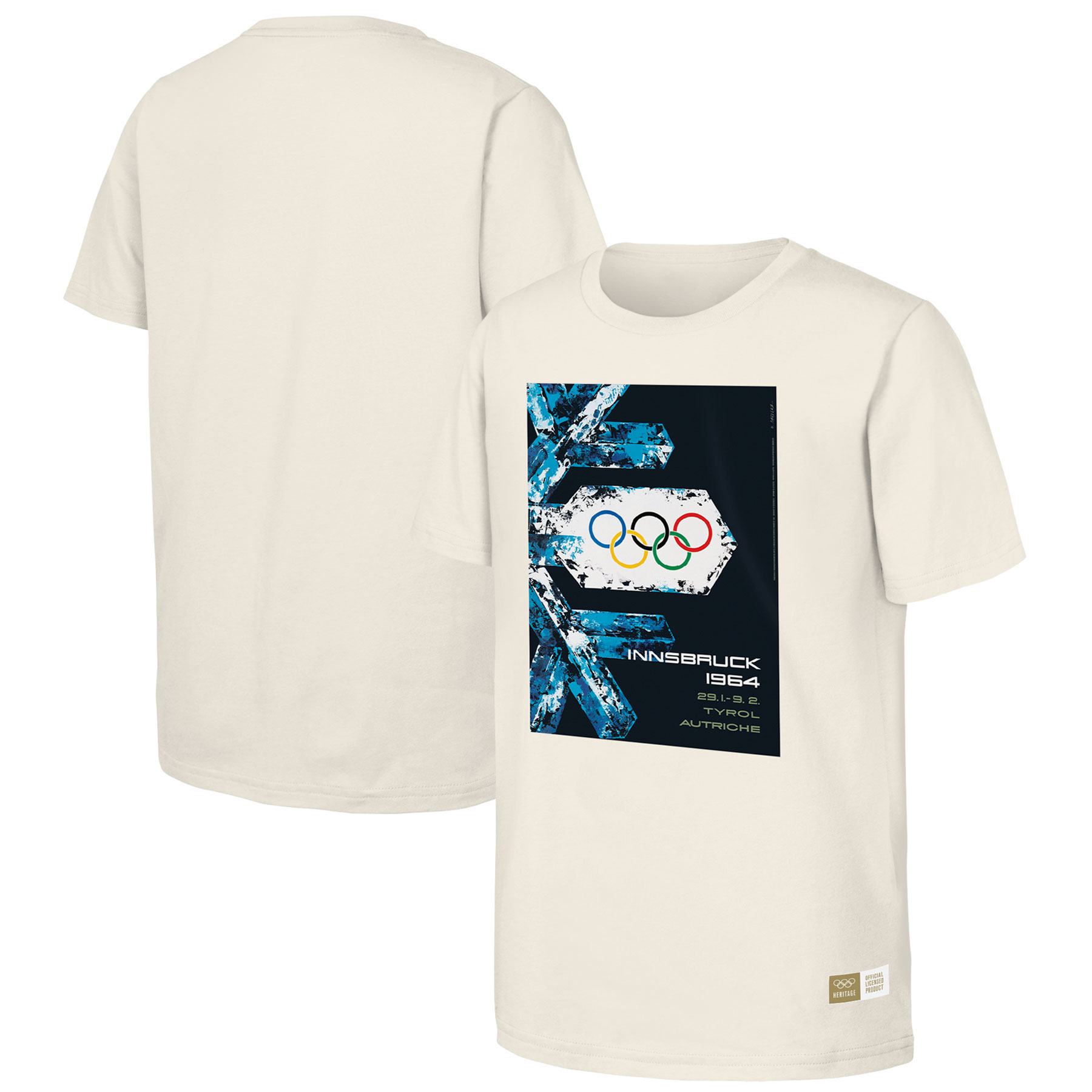 Herren-T-Shirt „Olympisches Erbe der Olympischen Spiele 1964 in Innsbruck“ (Natur) Image