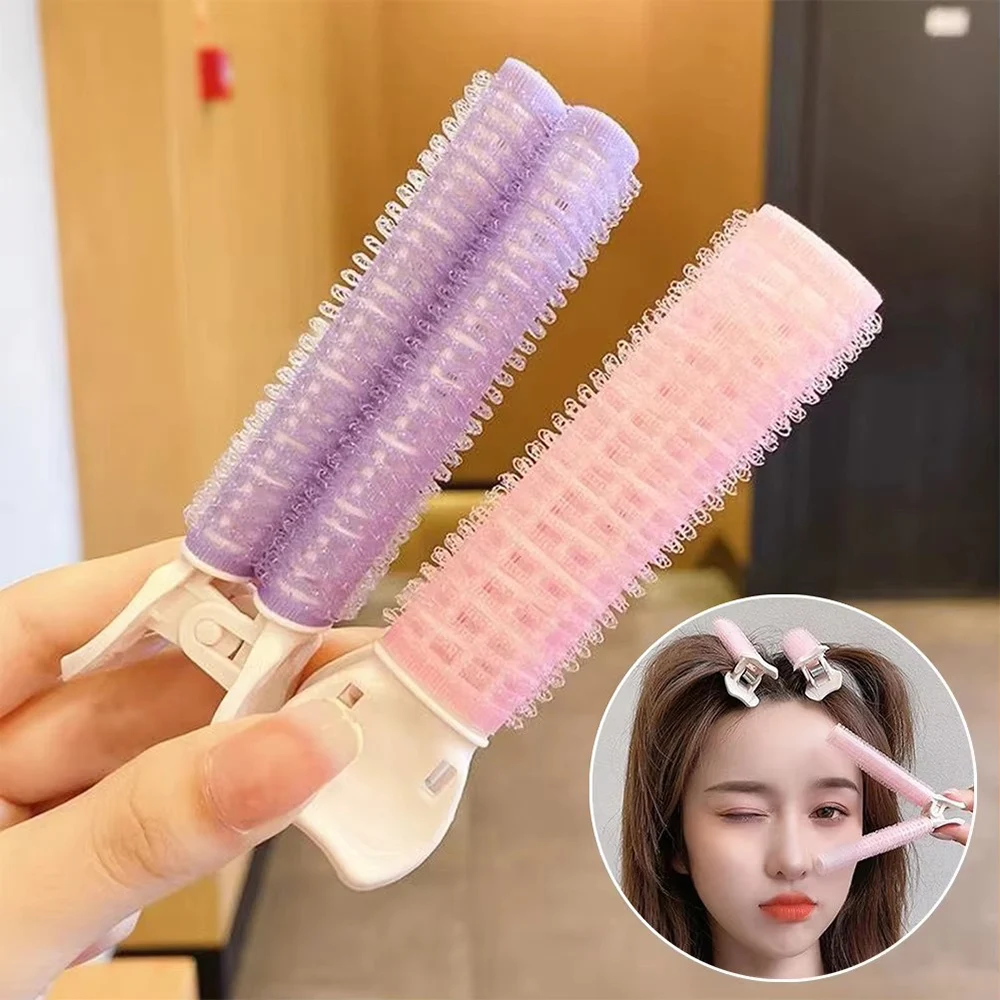 2Pcs Pony Flauschigen Haar Clips Faul Haar Wurzel Haar Clips Haar Top Styling Curling Barrel Tragbare Haar Clips Haar Rollen Image