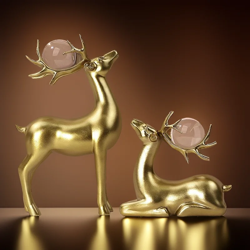 Rentier Ornament Weihnachten Hirsch Dekoration Innenausstattung Gold Elch Dekoration Wohnzimmer Tisch.