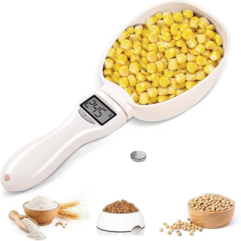 Digital Measuring Spoon, Food Digital Measuring Scoop Scale 800g / 1g High Precision with LCD Screen, Household Weighing Scoop for Kitchen and Dog Cat Food