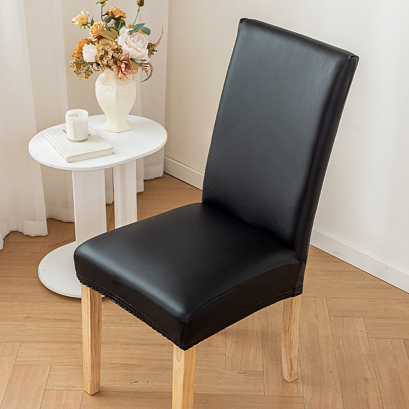 Leather Chair Cover Waterproof Oil-Resistant Slip-Resistant Thickened Solid Color Chair Slipcover for Home Dining Room Protection and Easy Maintenance