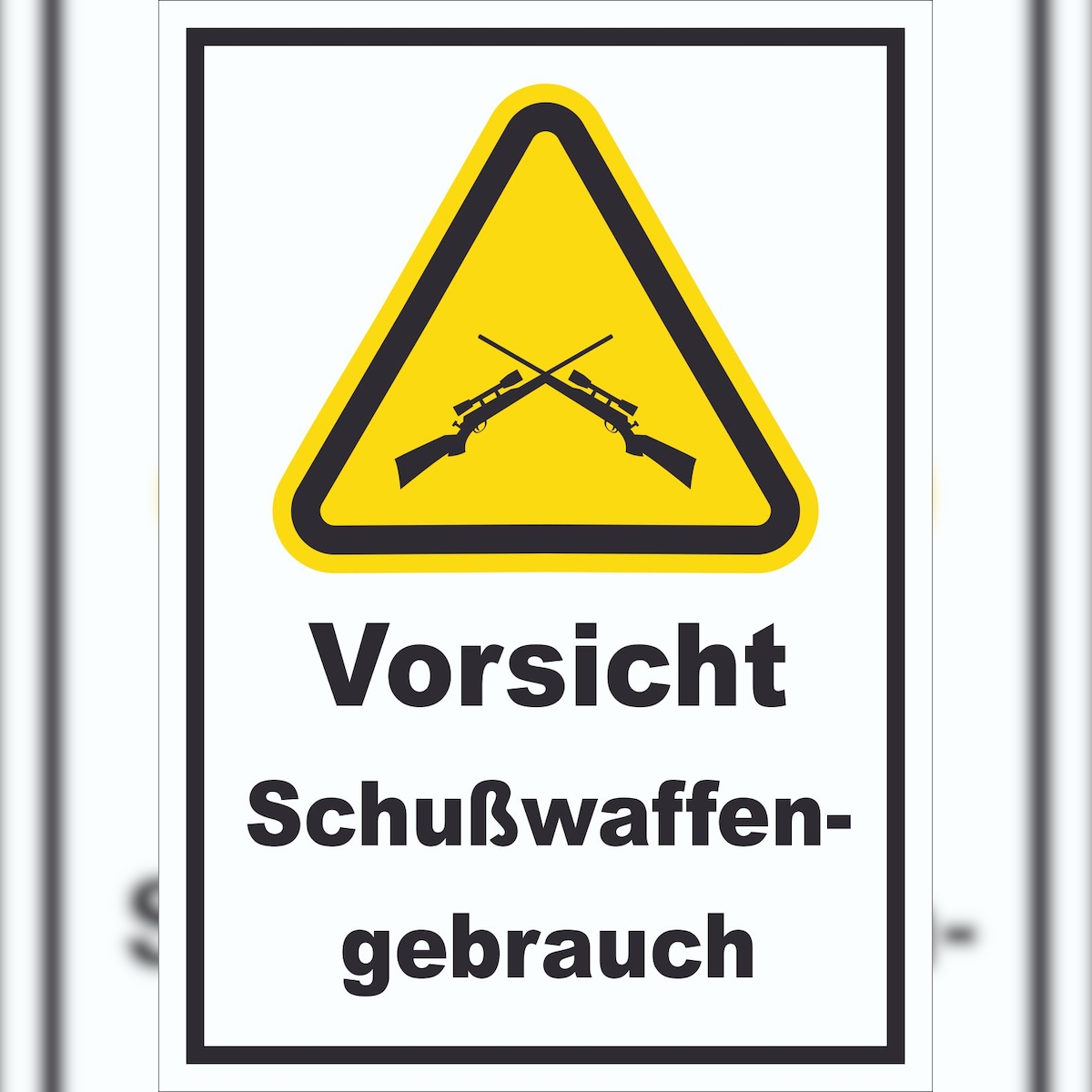 HB-Druck Vorsicht Schusswaffengebrauch Schild A5 (148x210mm) Image