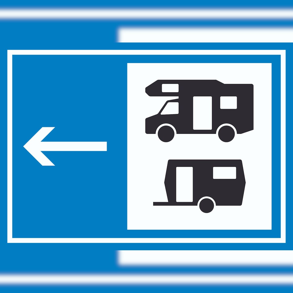 HB-Druck Wohnmobil- und Wohnwagenplatz links Symbol Schild A4 Rückseite selbstklebend Image