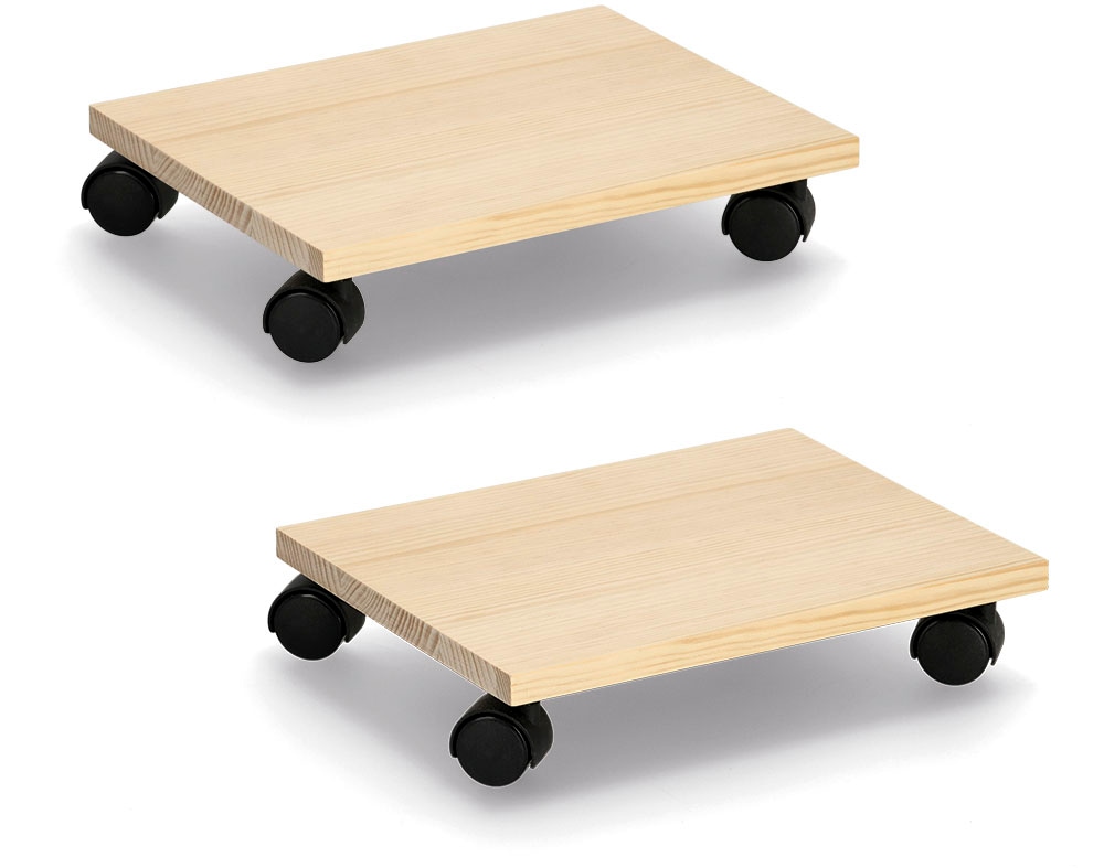 Transportwagen ZELLER PRESENT, beige (natur), B:27,5cm H:75cm L:35cm, Holzwerkstoff, Transportwagen, Kiefernholz, 100% FSC