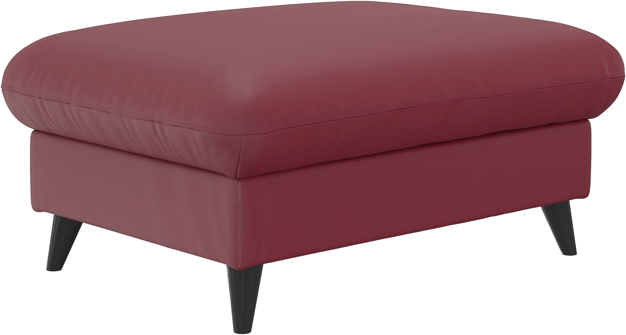 Hocker COTTA "Pike Hocker mit Stauraum", rot, Leder PAMPAS, GEDECKTES RINDSLEDER, Hocker, Hocker, Stauraum