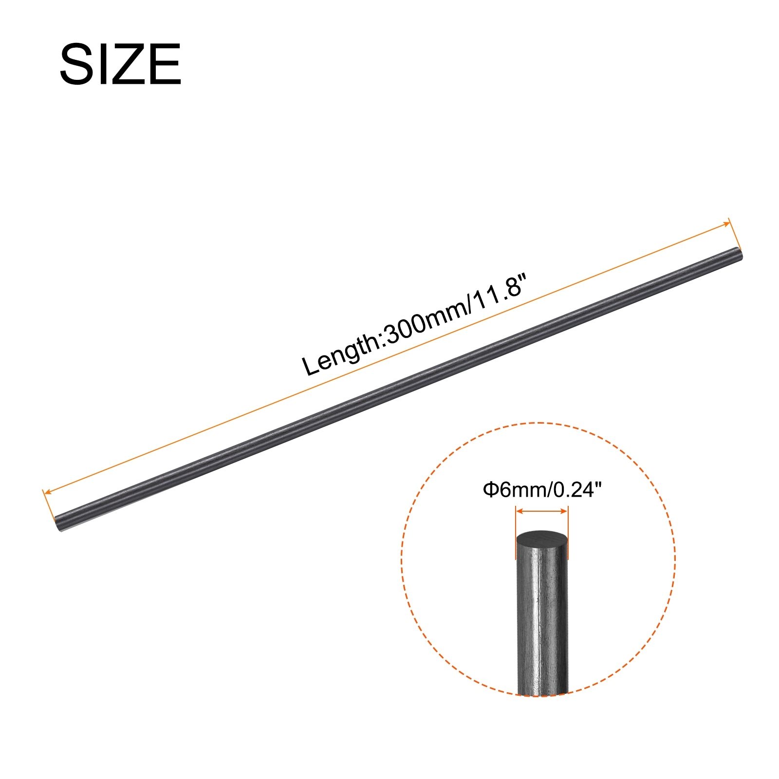Carbon Fiber Rod Solid Carbon Fiber Bar for RC Airplane Car DIY Wing Tube Quadcopter Arm