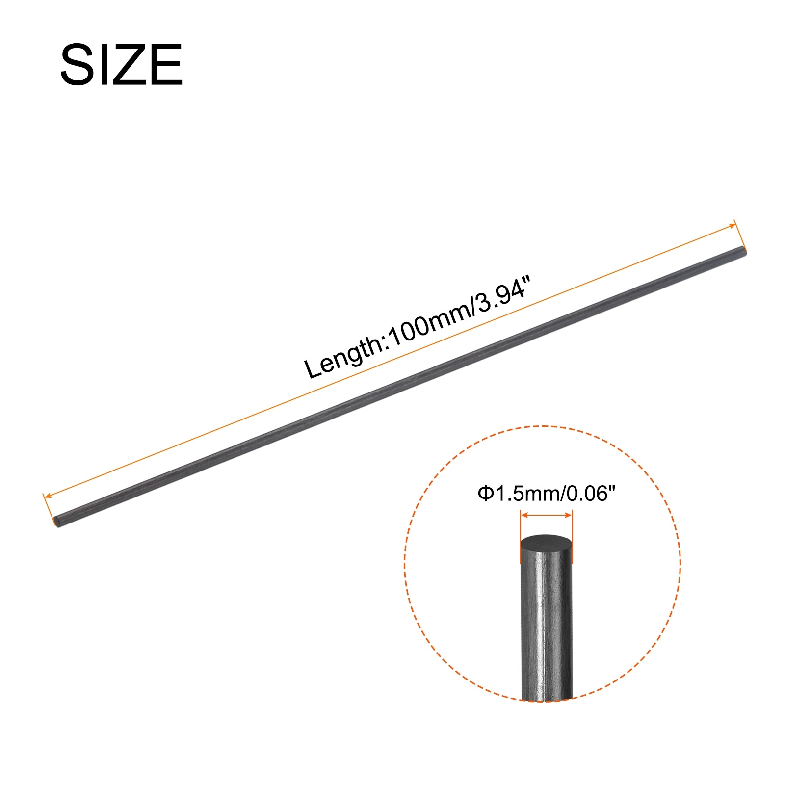 Carbon Fiber Rod Solid Carbon Fiber Bar for RC Airplane DIY Tube Quadcopter Arm