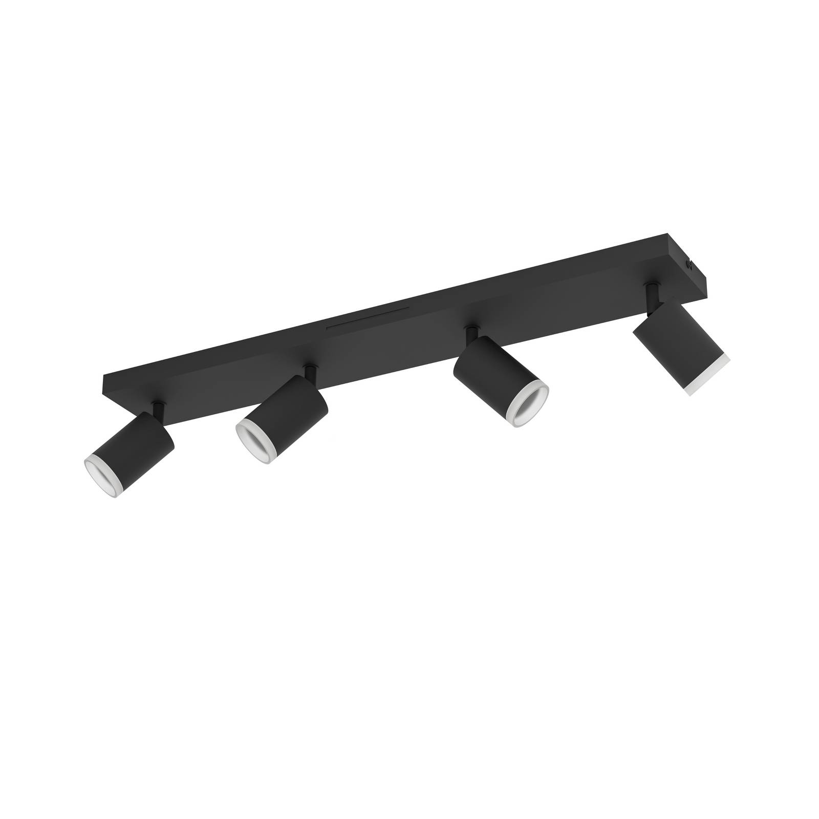 EGLO connect Smart-LED-Spot Melitello-Z, 4-flg., schwarz dimmbar, schwarz, für Wohn- / Esszimmer, Aluminium, Modern, Smart Home Strahler