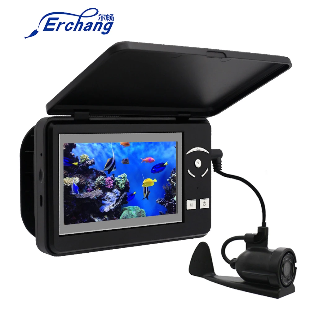 Erchang F431B Unterwasser-Angelkamera mit 4-fachem Digitalzoom 4,3 Zoll 4000 mAh 15 m Infrarot-Winterfischerkamera Fischfinder Image